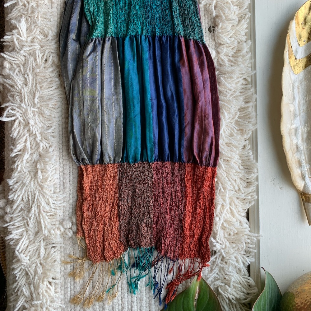 Silk Indian Multi Colored Scarf